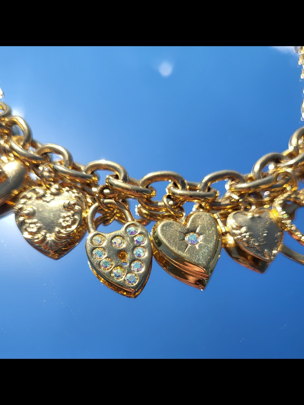 Kirks Folly Signed Charm Bracelet W/Locket - Picture 3 of 10
